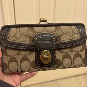 Coach Legacy Leather & Signature Canvas Wallet